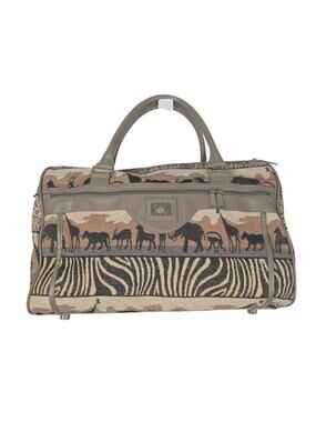 Pioneer Brown 18" Safari Animal Print Duffel Bag Travel Weekender African Vacay